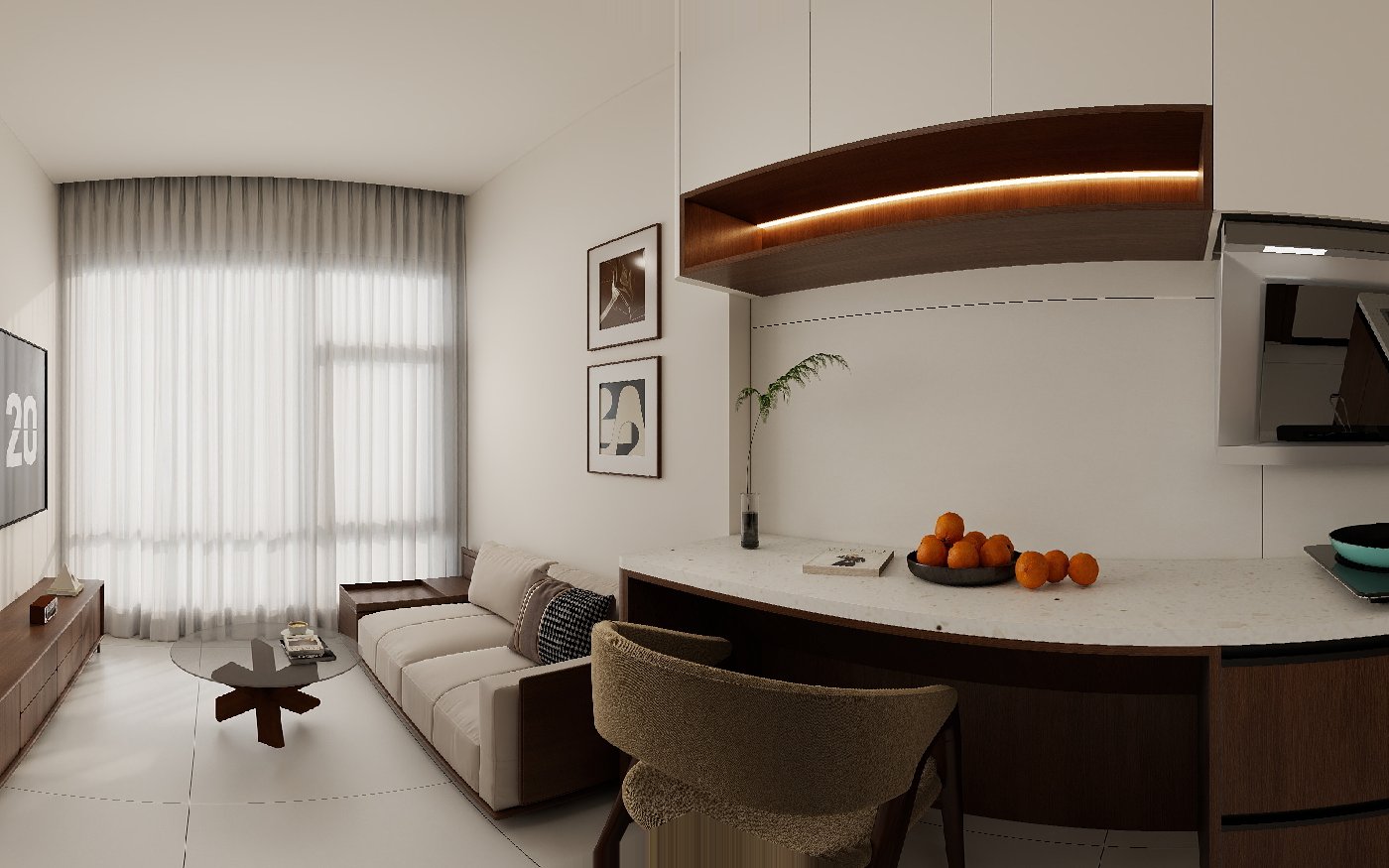 Layout 1 show unit at The Twin Tower Jomtien, 360° virtual tour