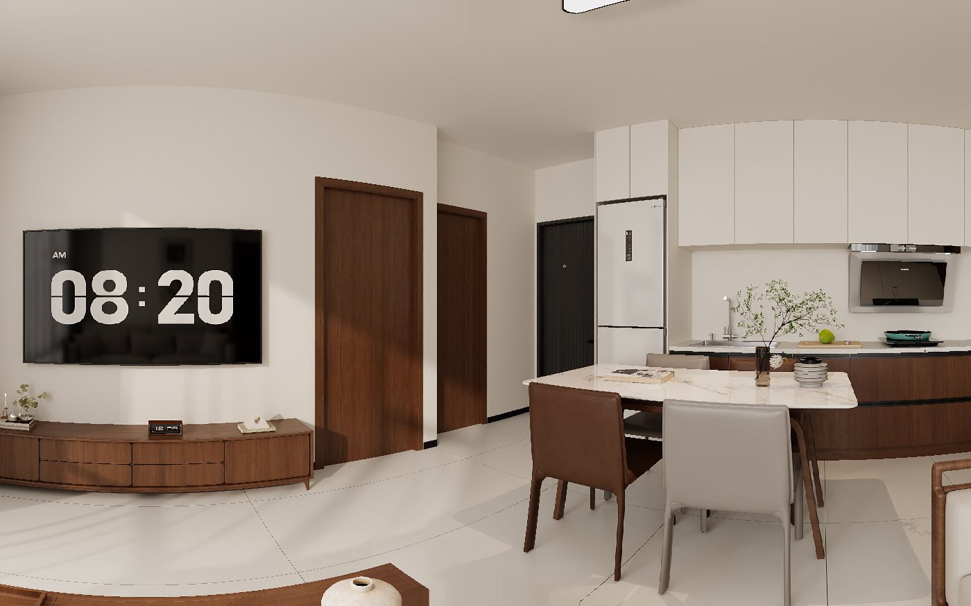 Layout 2 show unit at The Twin Tower Jomtien, 360° virtual tour