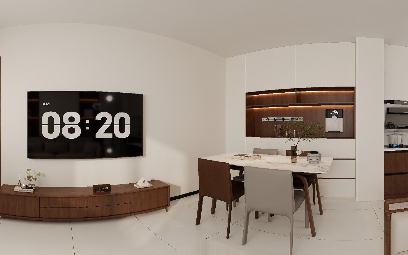 Layout 4 show unit at The Twin Tower Jomtien, 360° virtual tour